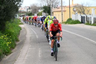 LAGOS PORTUGAL FEBRUARY 14 Martin Tjotta of Norway and Team Arkea BB Hotels leads the peloton during the 50th Volta ao Algarve em Bicicleta 2024 Stage 1 a 2008km stage from Portimao to Lagos on February 14 2024 in Lagos Portugal Photo by Dario BelingheriGetty Images