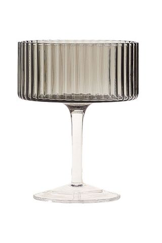 grey fluted coupe glass