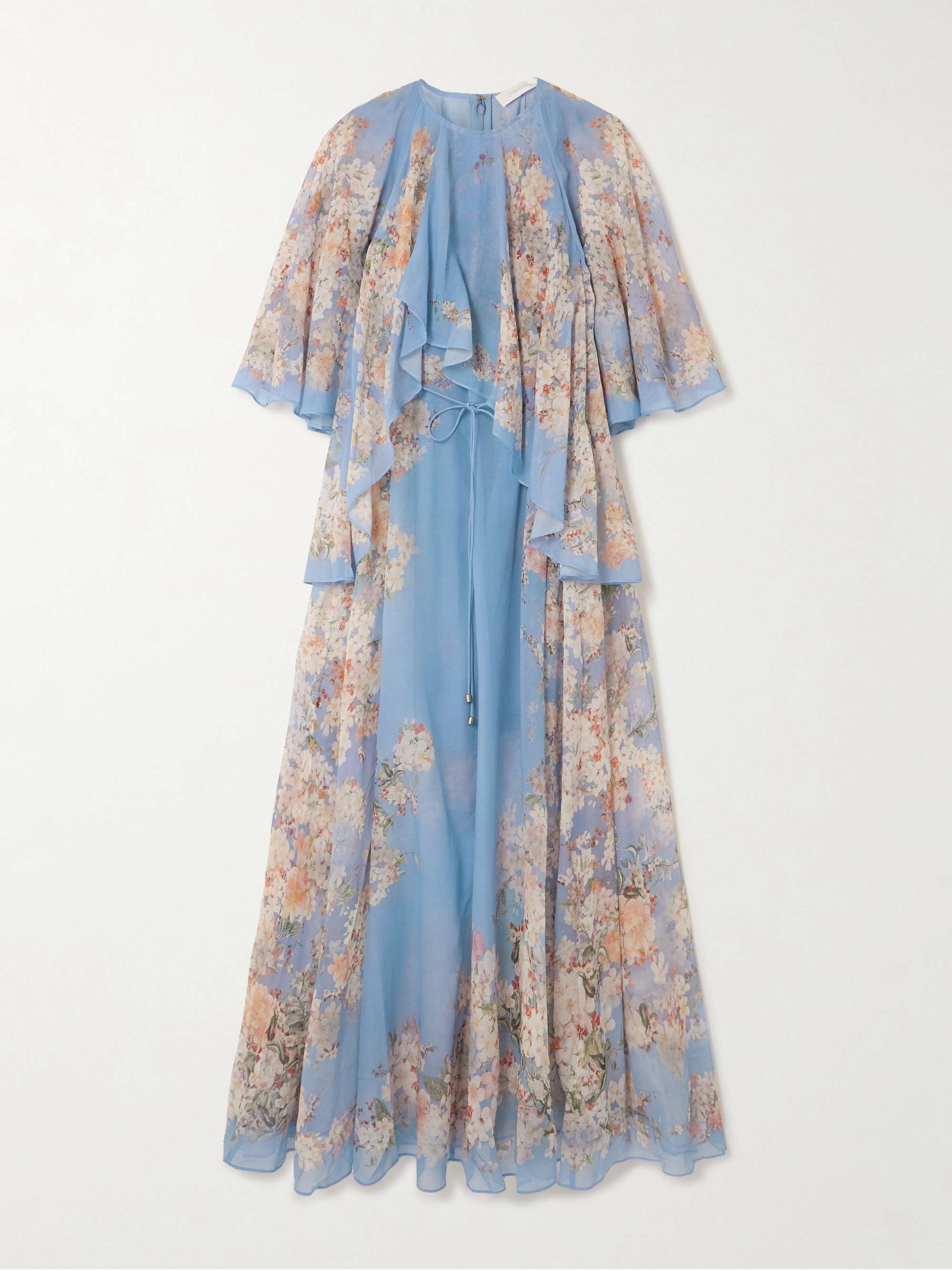Cascadian Tiered Ruffled Floral-Print Recycled-Georgette Maxi Dress