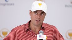 Justin Thomas speaks to the media before the 2022 Presidents Cup