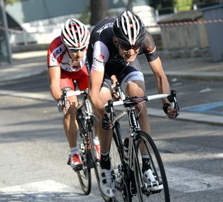 Frank Schleck and Simon Spilak on stage eight of the 2014 Paris-Nice