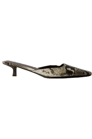 St. Agni Mira Snake-Effect Leather Mules (Were $320) 