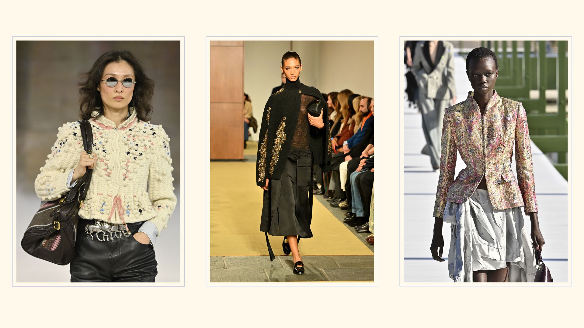 Chloe, Tory burch and Dior models on the autumn/winter 2026 runways