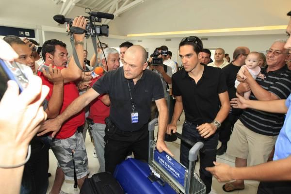 Alberto Contador is in demand everywhere he goes.