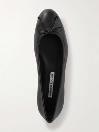 Veralli Bow-Detailed Leather Ballet Flats