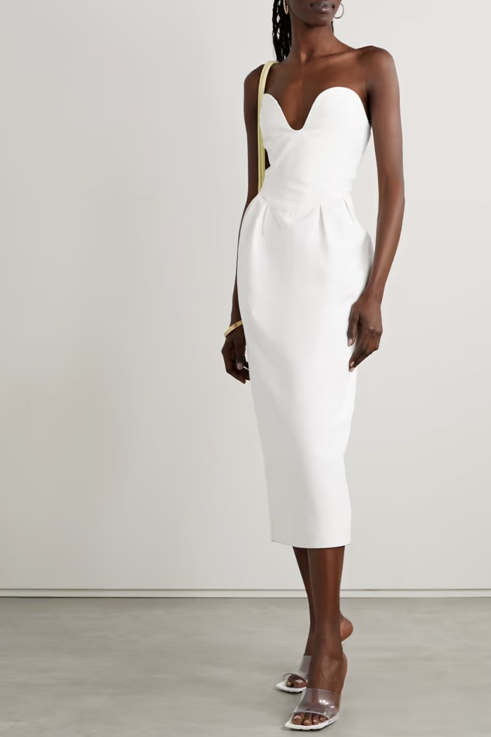 Mara Hoffman Isla strapless TENCEL Lyocell and linen-blend midi dress