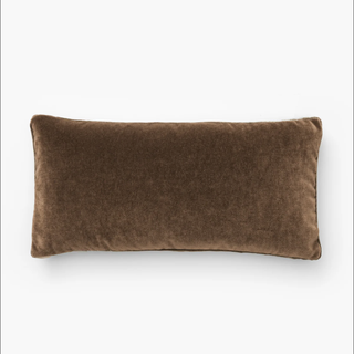 Brown Mohair Pillow Velvet Stripe