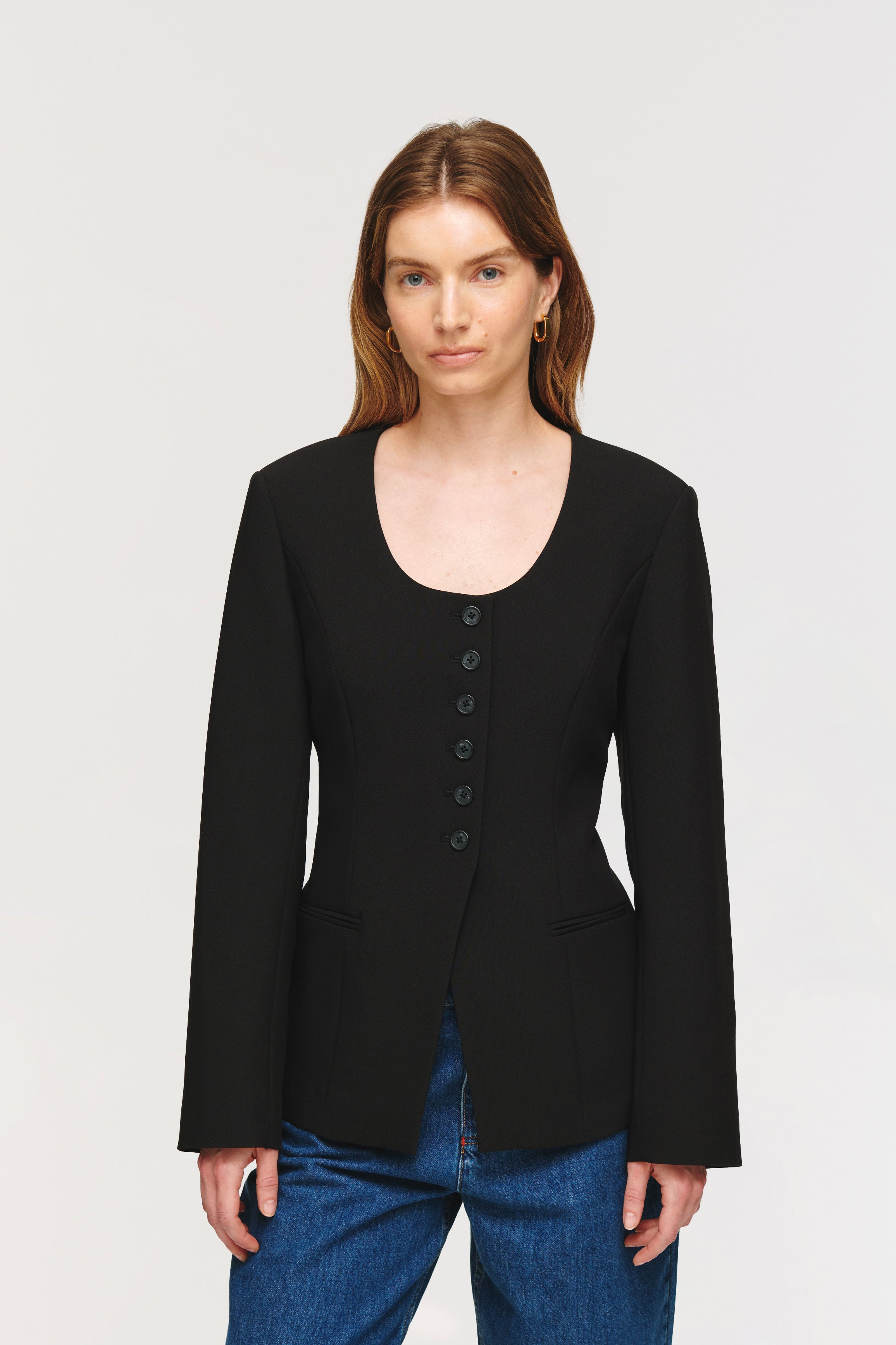 Daphne Scoop Long Waisted Blazer