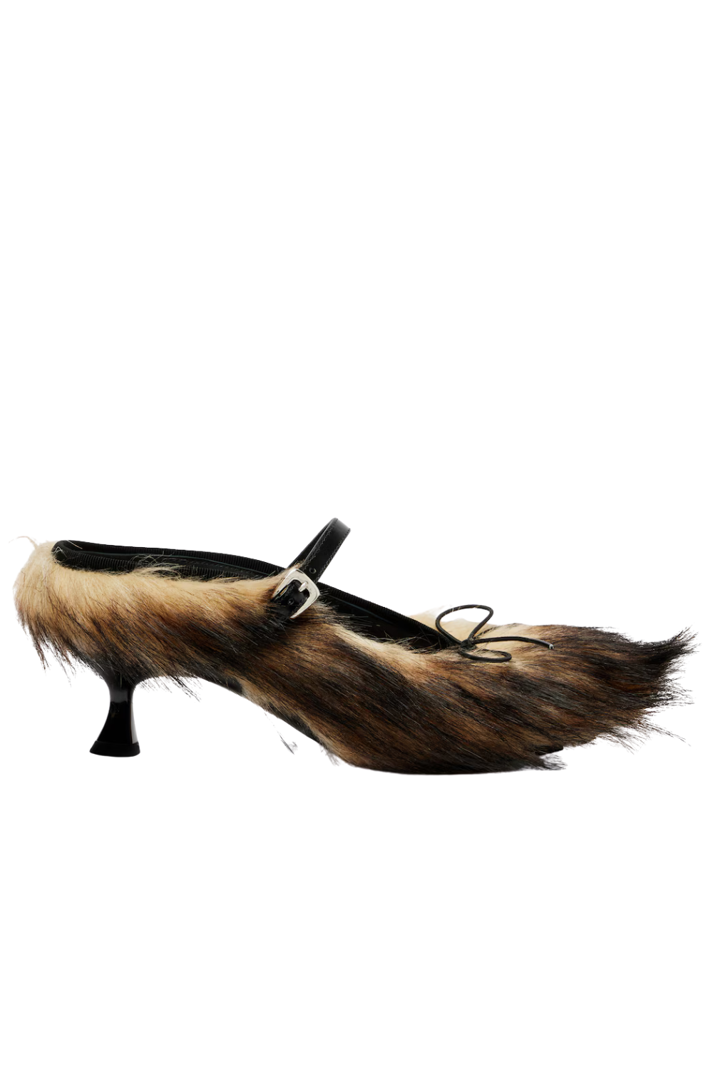 Grip Faux Fur and Canvas Mules