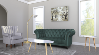 Amazon living room green chesterfield