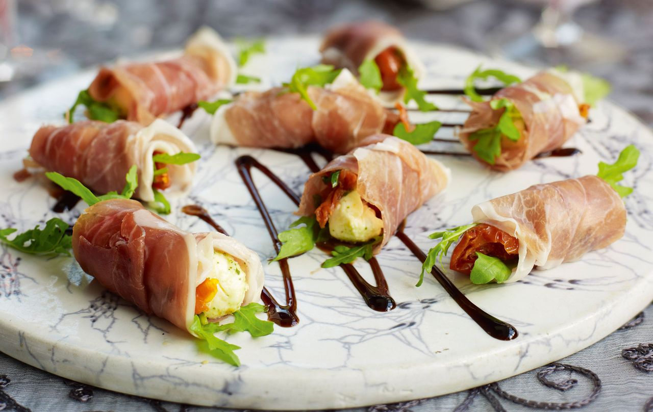 Parma ham and mozzarella bites