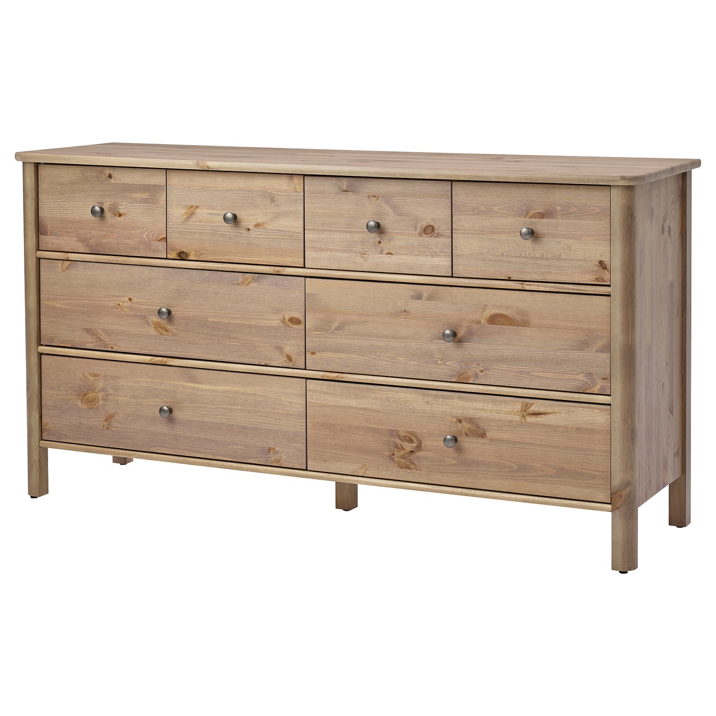 Storemolla 8-Drawer Dresser - Gray-Brown Stained 67 3/8x19 5/8x35 7/8 "