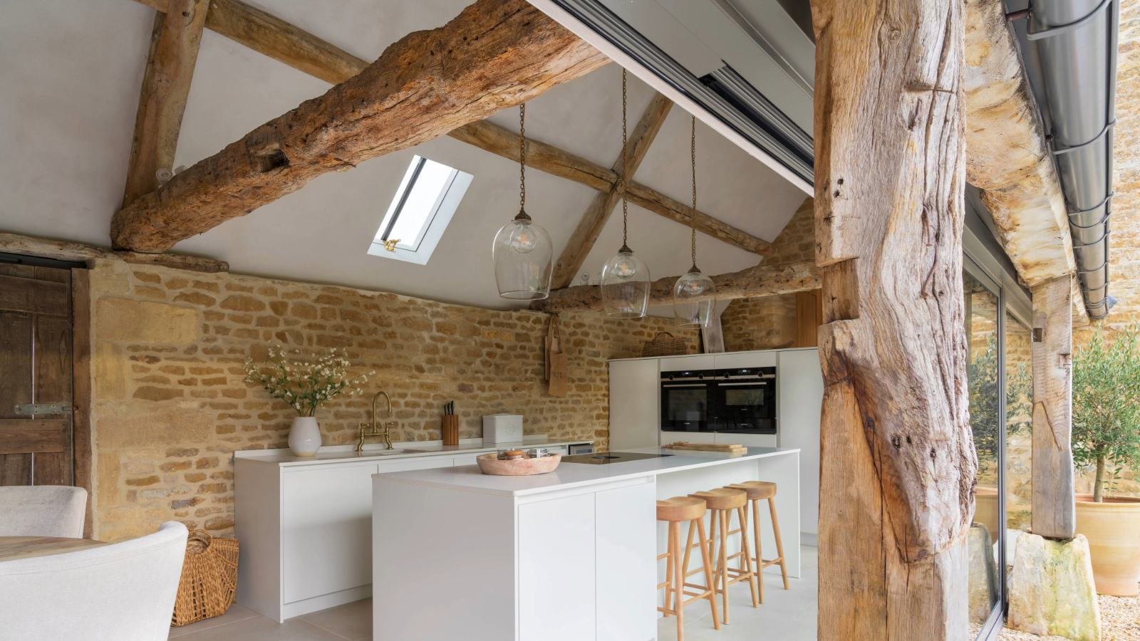 Inside the kitchen of a barn conversion