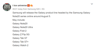 Galaxy Note 20 release date