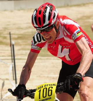 Former World Champion Ned Overend (Specialized) took on many man less than half his age