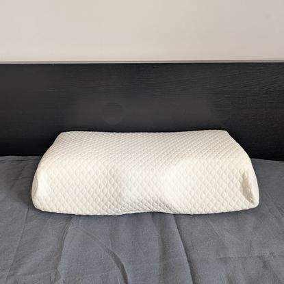 Groove Adjustable Memory Foam pillow being tested
