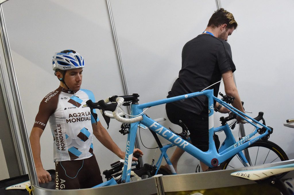 Domenico Pozzovivo gets ready for a ride
