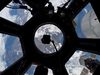 View Through the ISS Cupola
