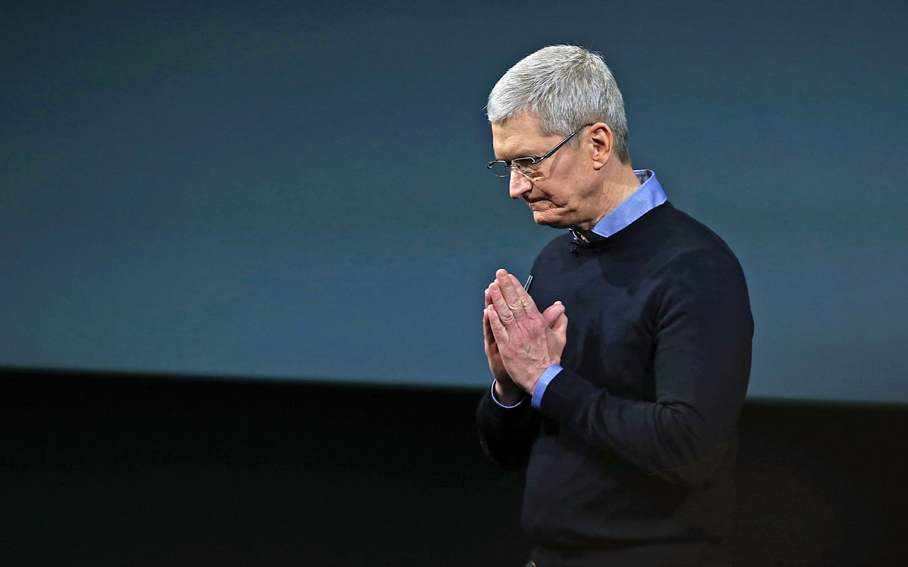 CUPERTINO, CA - MARCH 21:Apple CEO Tim Cook speaks during an Apple special event at the Apple headquarters on March 21, 2016 in Cupertino, California. The company is expected to update its iP