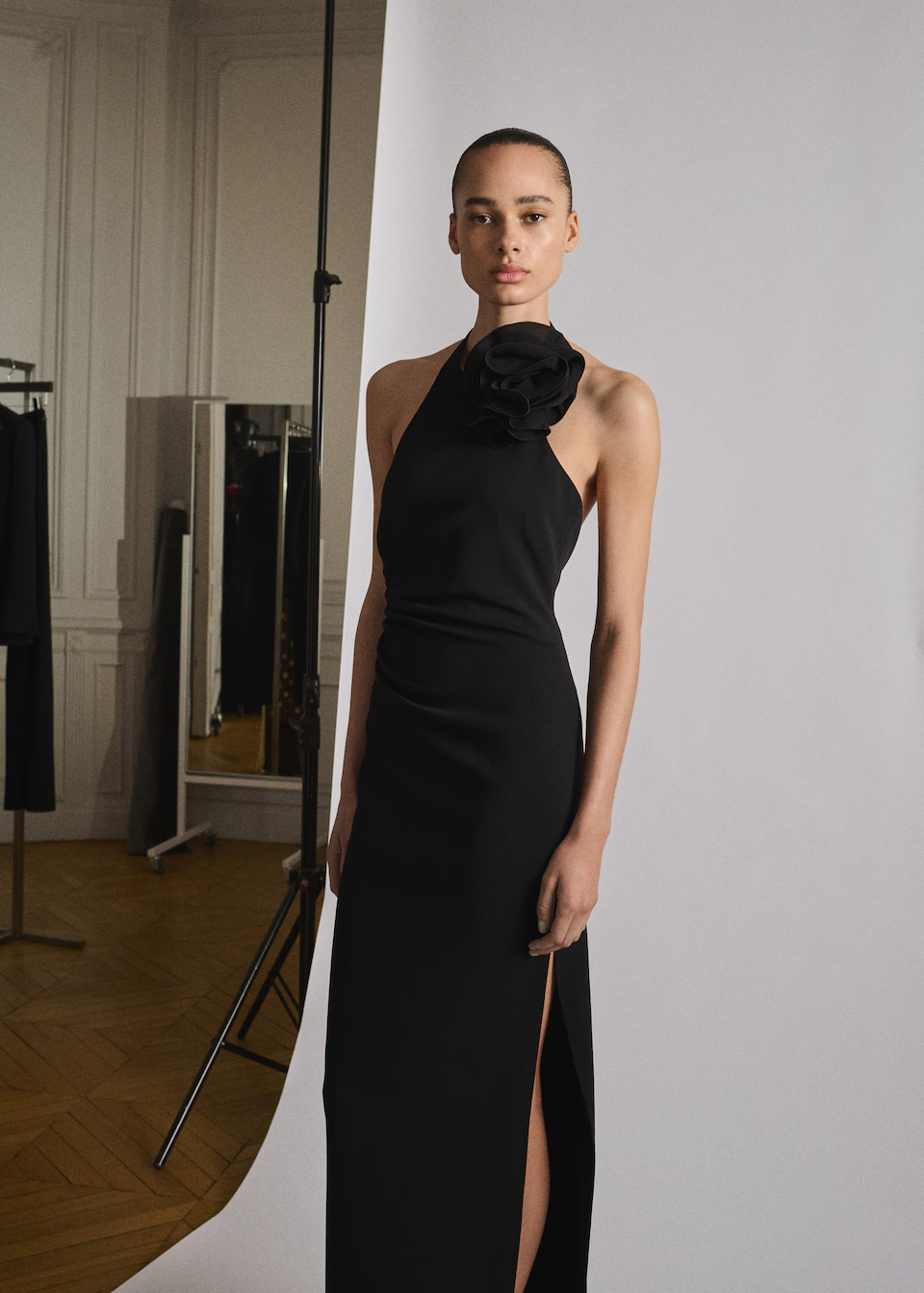 Mango Draped Halter-Neck Dress