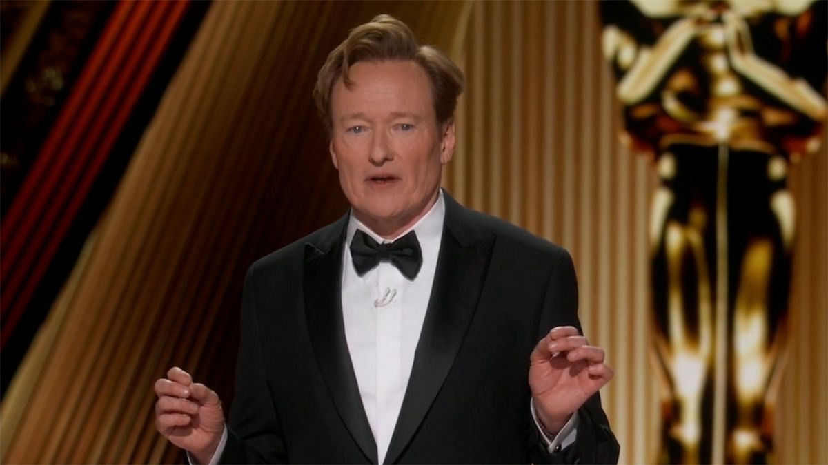 Conan O&#039;Brien during the Oscars monologue 