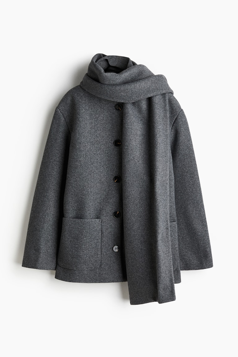 Scarf-Detail Coat