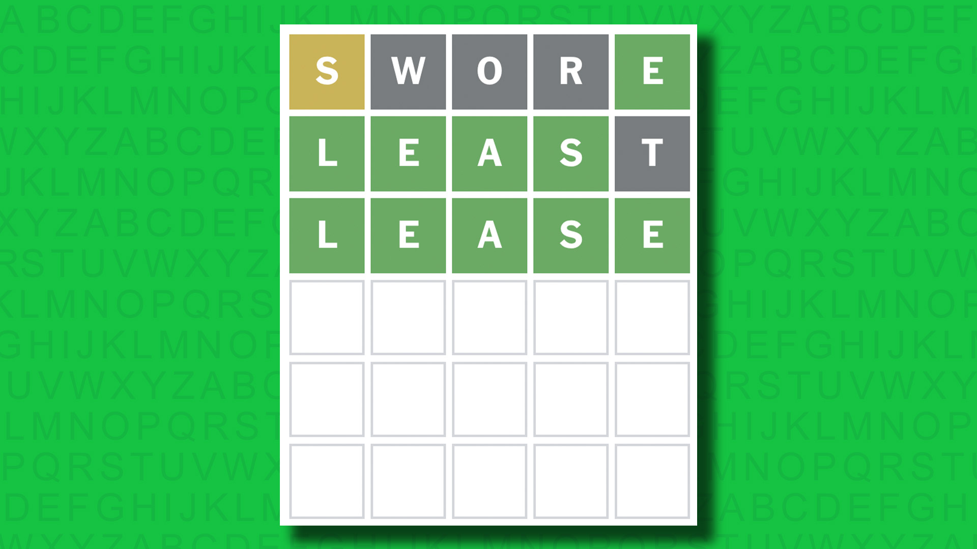 NYT Wordle answer for game 1450 on a green background