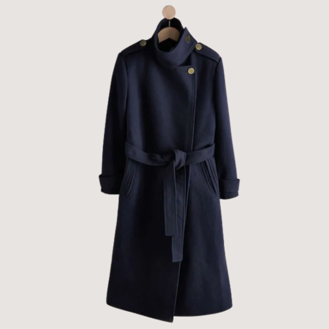 Next Navy Blue Formal Funnel-Neck Coat