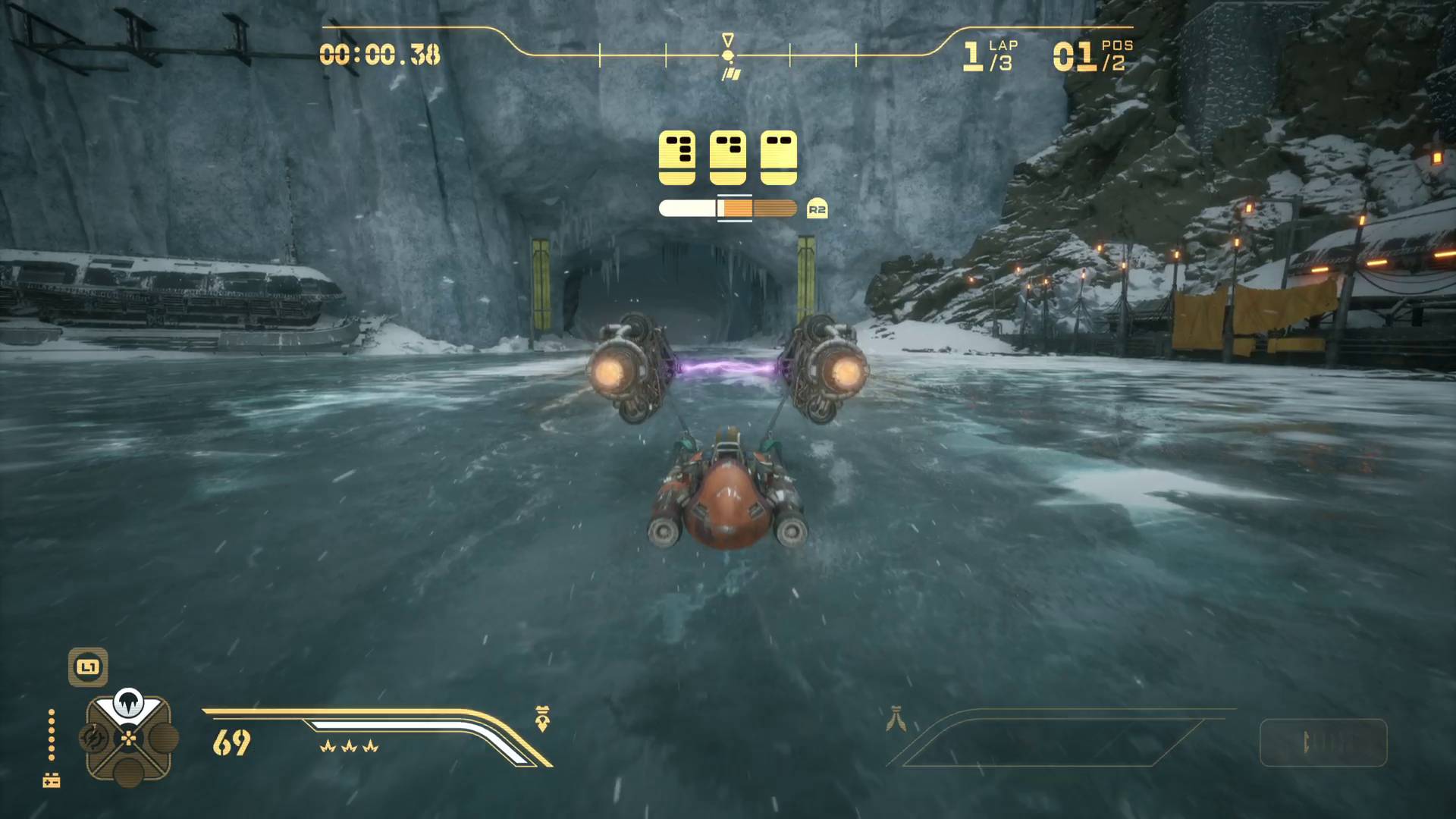 Star Wars Galactic Racer race start countdown for podracer with white bar in the perfect start threshold