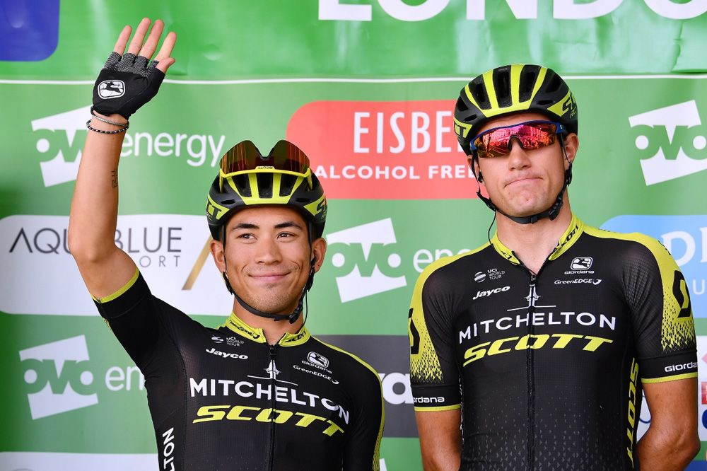 Caleb Ewan (Mitchelton-Scott) waves before what is likely his final race in the black and yellow colours