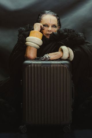 Michelle Lamy in the new Rimowa X Rick Owens campaign