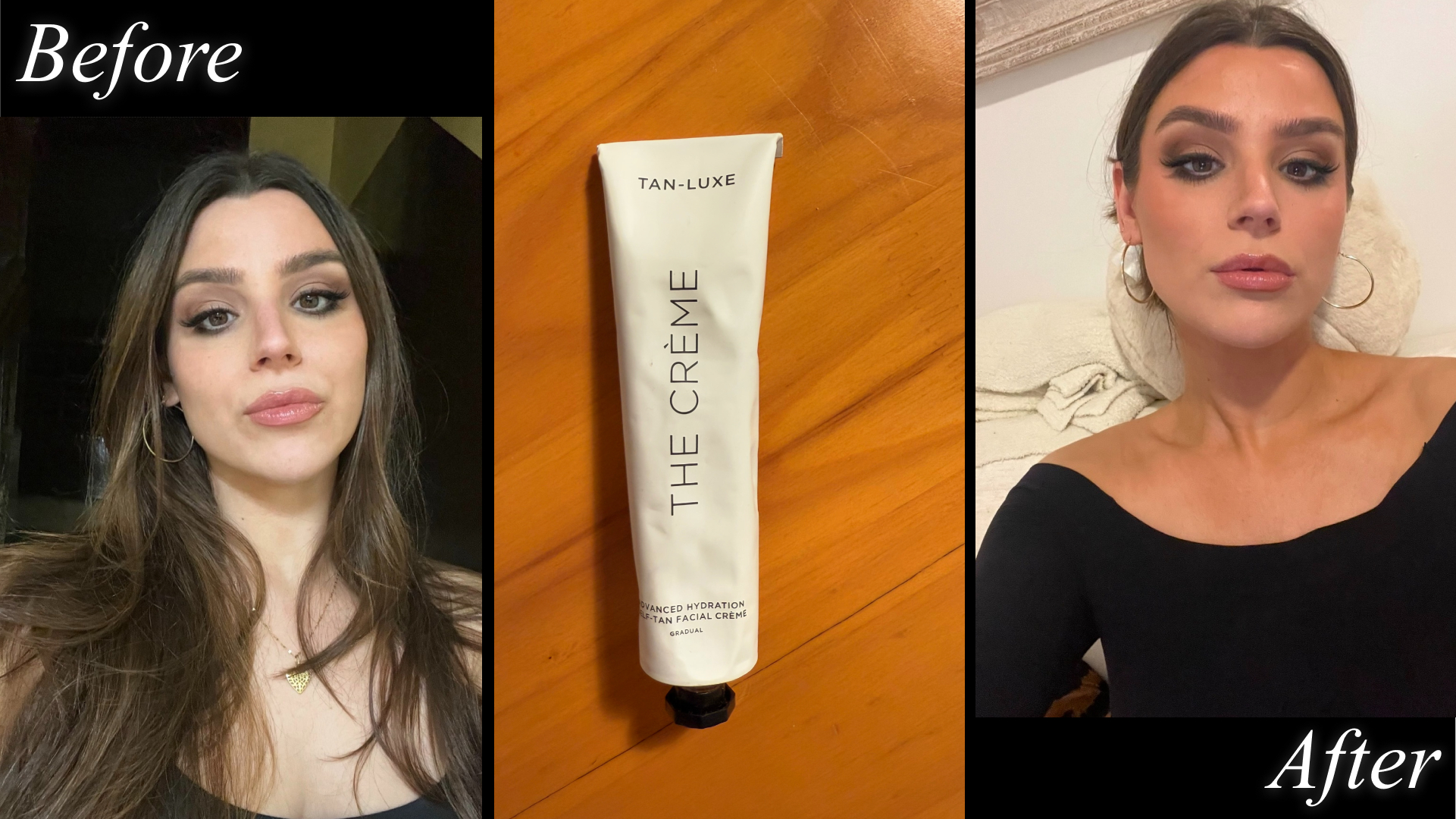 Siena Gagliano applies Tan Luxe The Creme.