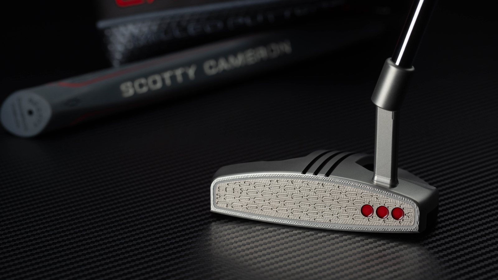 A close-up of the Scotty Cameron Phantom 3.2 putter