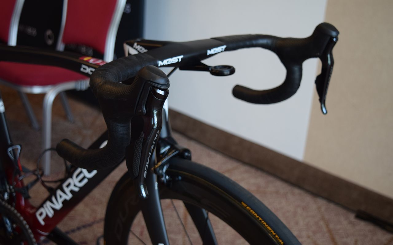 A look at the front end of Bernal's Pinarello