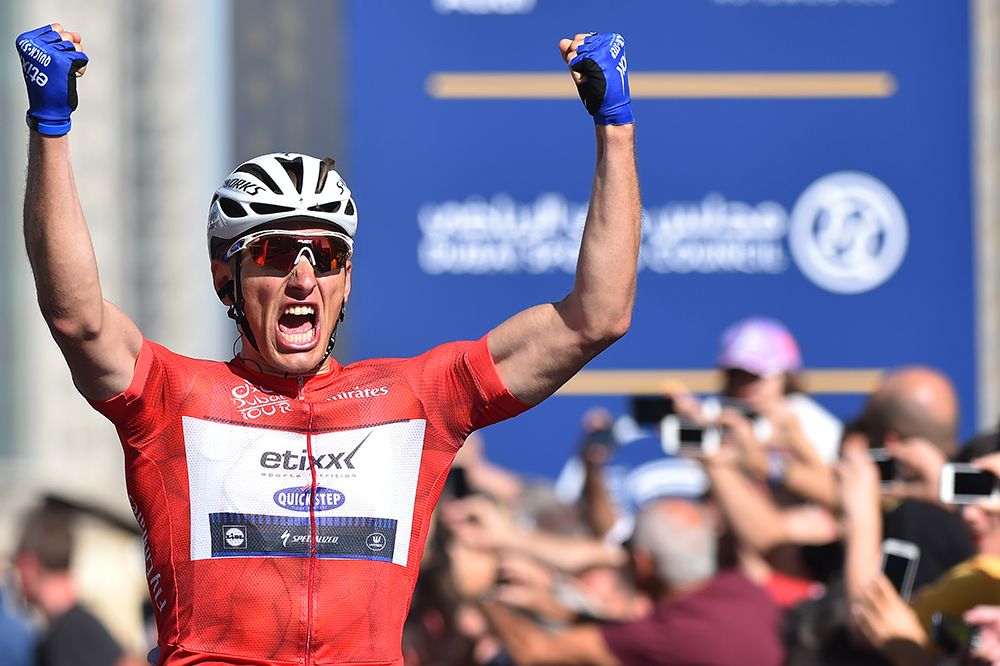 Marcel Kittel celebrates his Dubai Tour victory