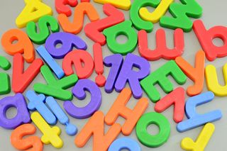 Multicolored, magnetic letters