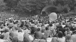 The crowd at the Crystal Palace Bowl during the first Garden Party, 1971