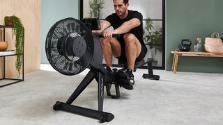 JTX Freedom Air rowing machine, view with flywheel given prominence