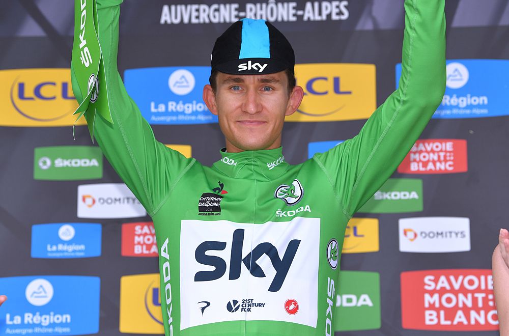 Michal Kwiatkowski (Team Sky) also leads the green points classification after stage 1 at Criterium du Dauphine