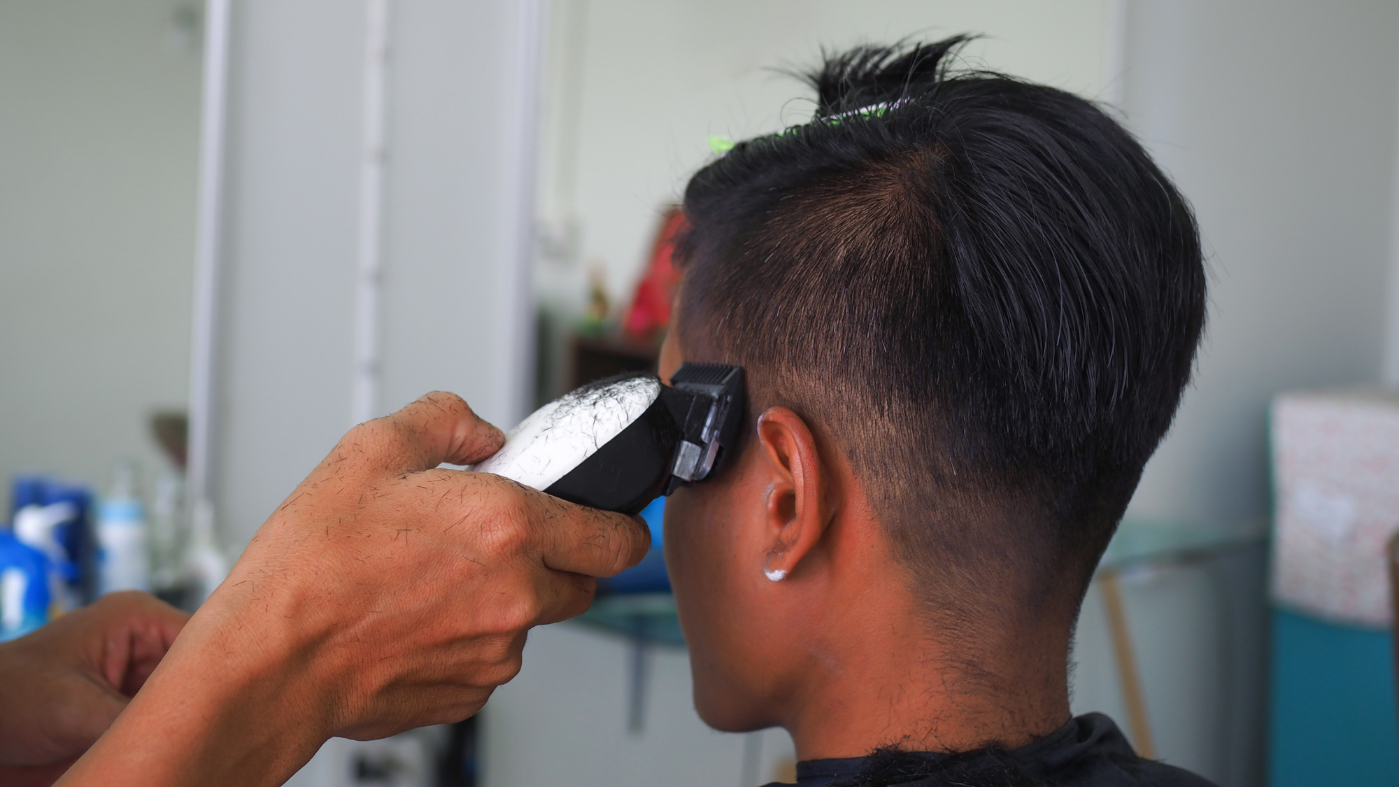 haircut using philips trimmer