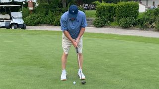 Mike Bailey testing the SeeMore Mini Giant HTX Putter