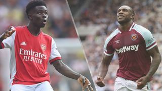 Bukayo Saka of Arsenal and Michail Antonio of West Ham United could both feature in the Arsenal vs West Ham United live stream