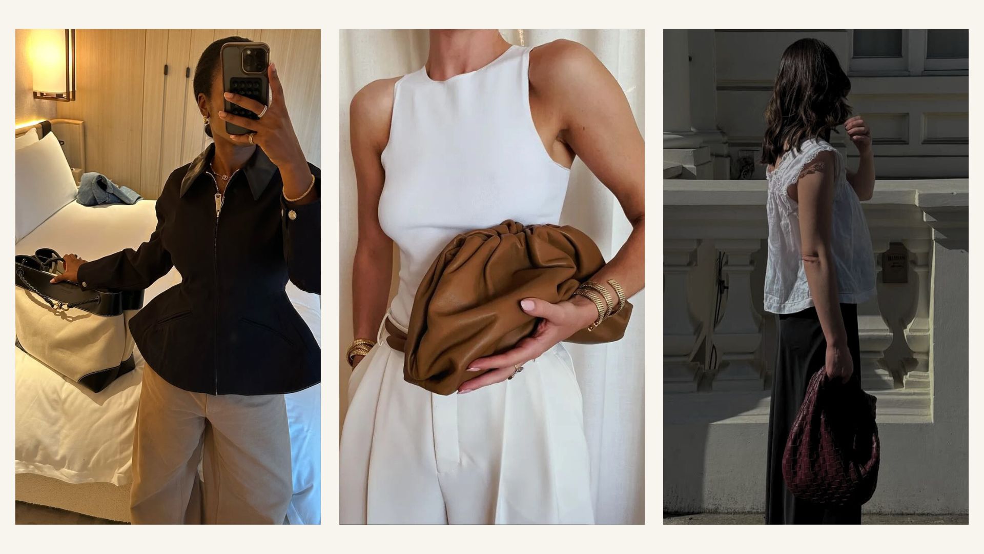 @nlmarilyn, @rosiehw, @francescasaffari show Bottega Veneta bags