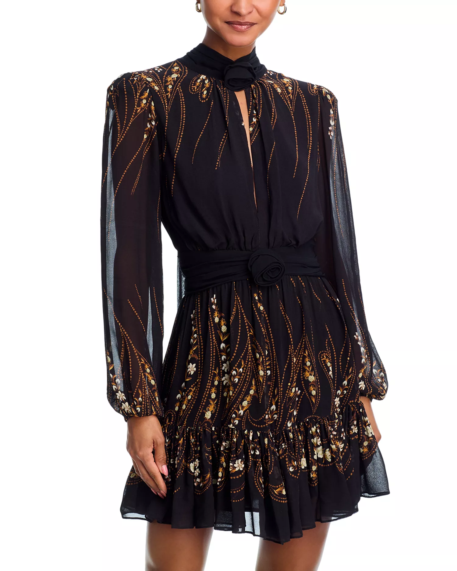 Garden Silhouette Long Sleeve Dress