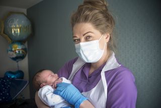 Laura Hughes after a successful birth in Yorkshire Midwives On Call.