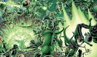 The Green Lantern Corps fighting