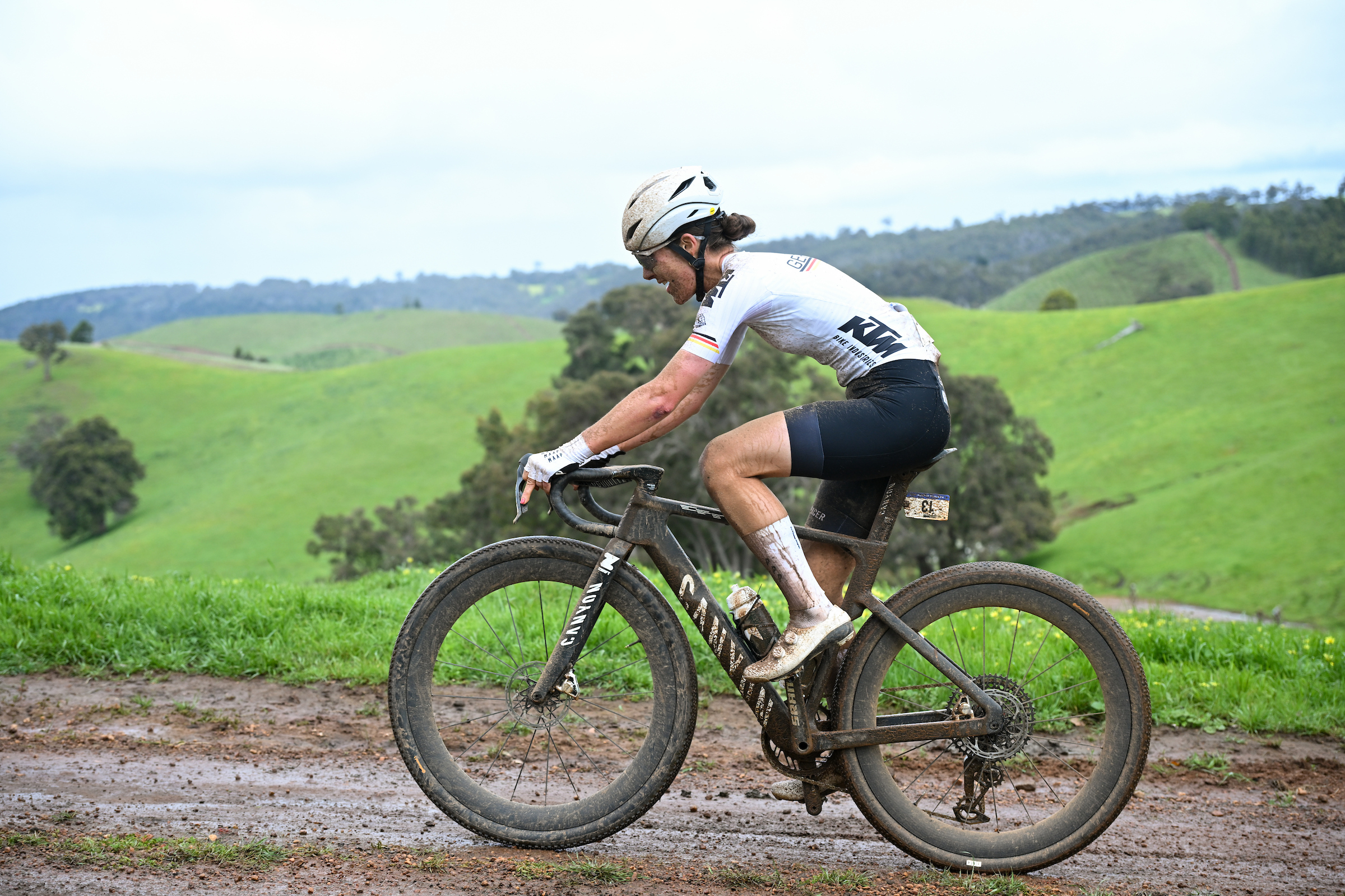 Picture by Zac Williams/SWpix.com - 10/10/2026 - Cycling - 2026 UCI Gravel World Championships - Nannup, Western Australia, Australia - Women&amp;rsquo;s Elite - Rosa Kl&amp;ouml;ser (Germany)