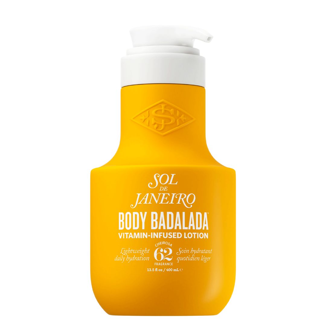 a packshot bottle of sol de janeiro body badalada lotion