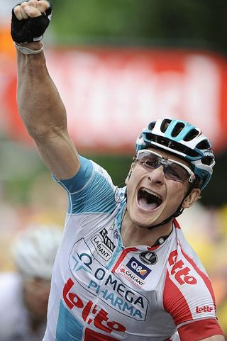 Andre Greipel (Omega Pharma-Lotto) was over the moon with his stage win