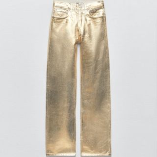 Zara metallic pants in gold